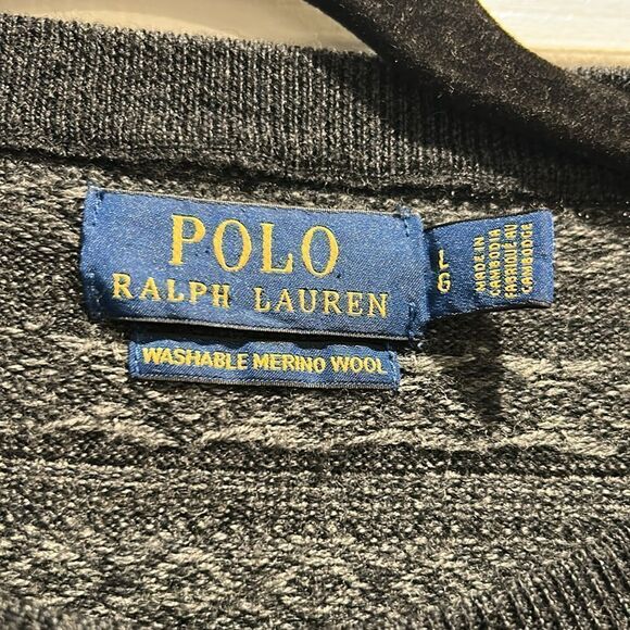 Polo Ralph Lauren Gray Wool Sweater, Size Large - Picture 6 of 8